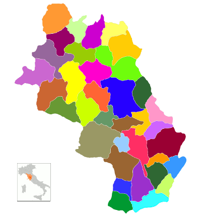 Mappa della Provincia di Siena a colori